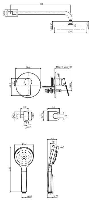 Верхний душ FIMA F3789CR фотография 1