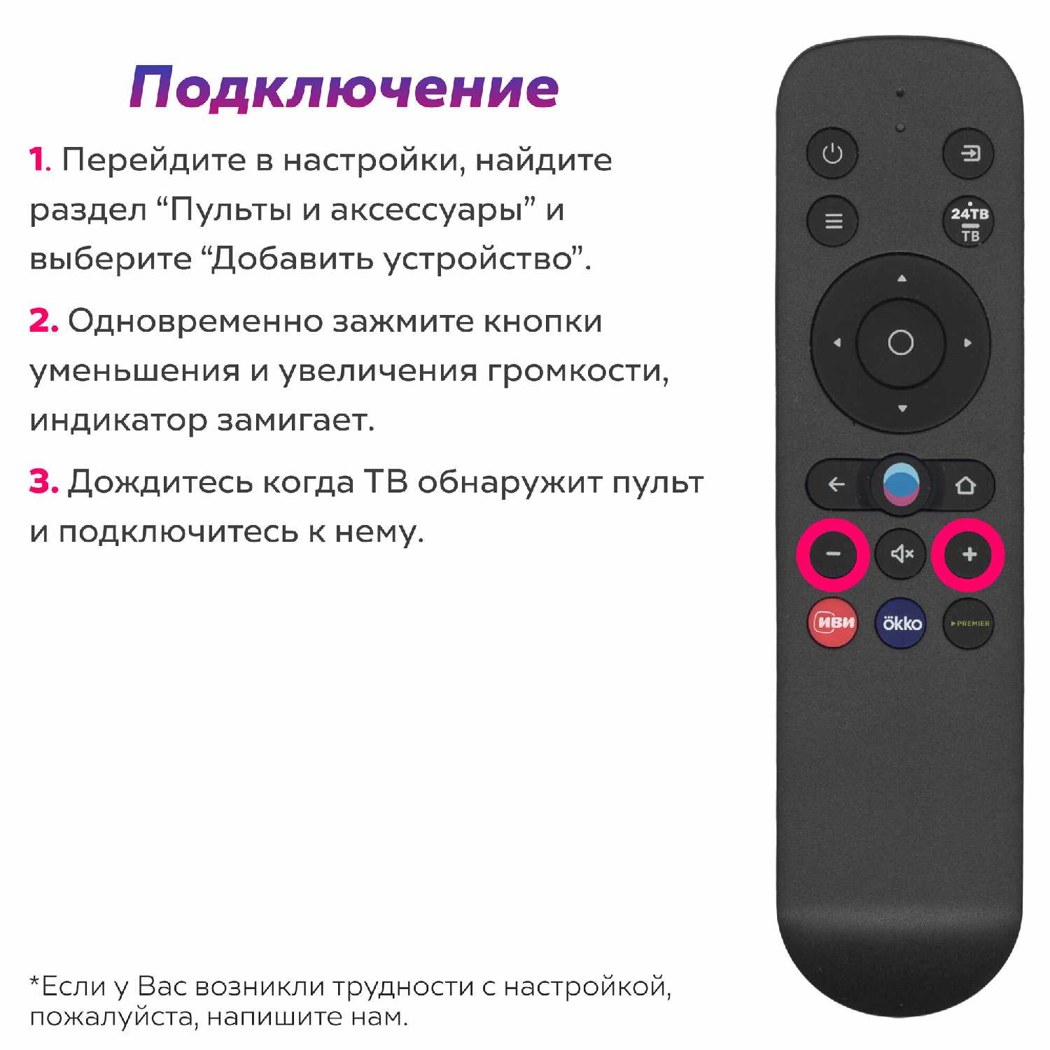 Голосовой пульт HUAYU HART-BTRC01 для телевизоров Hartens / Хартенс, RAZZ / разз фотография 1
