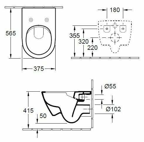 Чаша унитаза подвесная Villeroy & Boch Subway 2.0 5614R2R1 с горизонтальным выпуском фотография 1