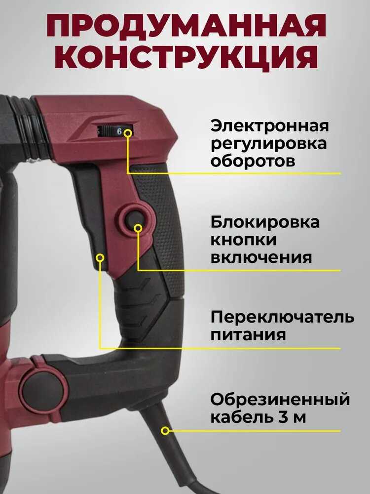 Перфоратор электрический Pioneer RH-M1500V-01C [SDS-plus, 1500 Вт, 5 Дж, 3 режима, 6 скоростей] фотография 4