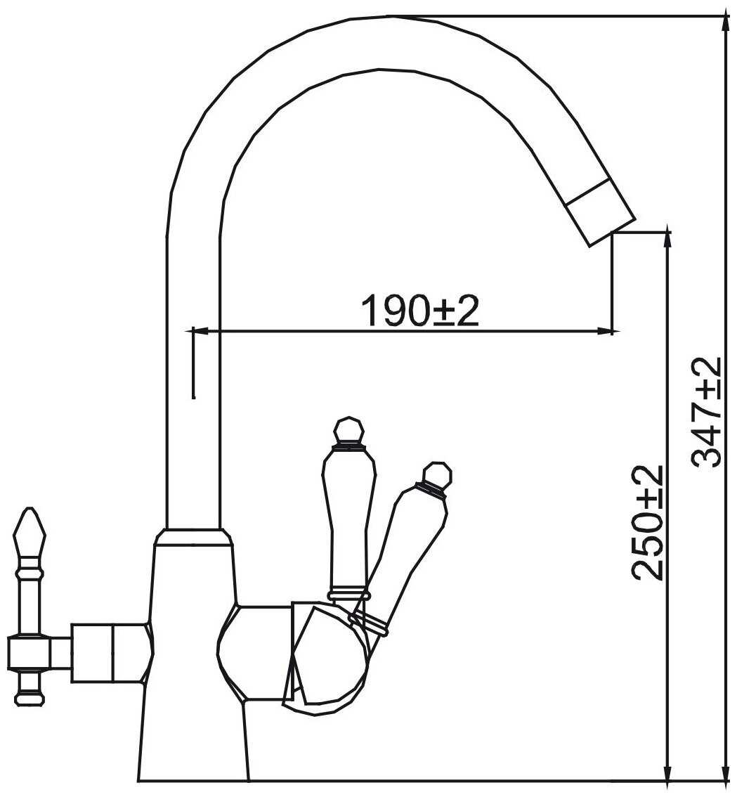 Смеситель для раковины (умывальника) KAISER Vincent 31744-3, вентильный фотография 4