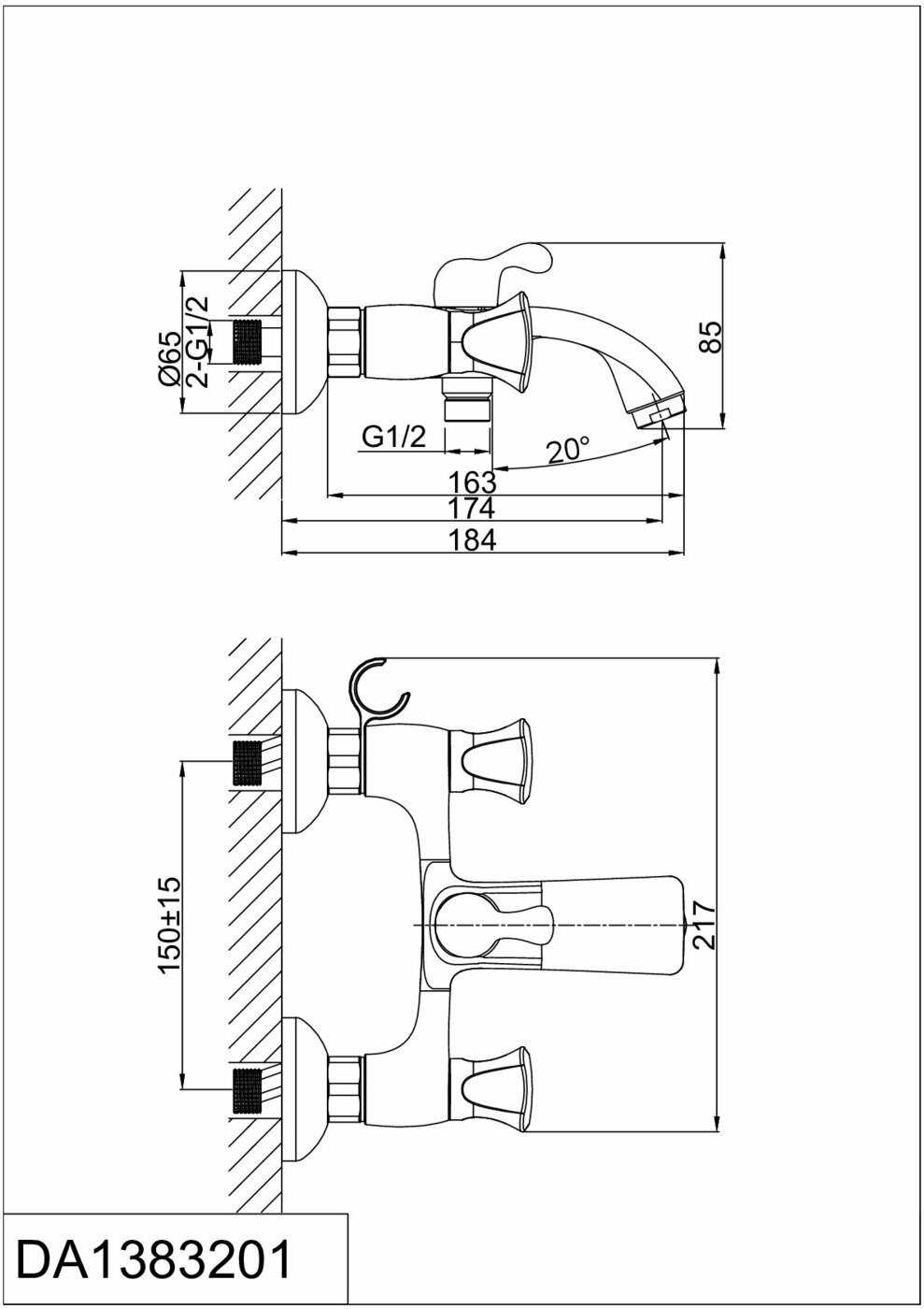 Смеситель для ванны D&K Смеситель для ванны D&K (DA1383201) фотография 1