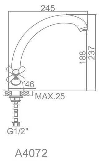 Смеситель для кухни (мойки) Accoona H72 A4072, вентильный фотография 1