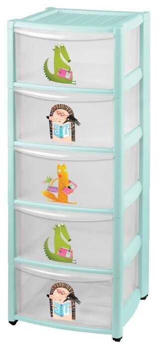 Бельевой комод Пластишка с аппликацией 5 секций фотография 2