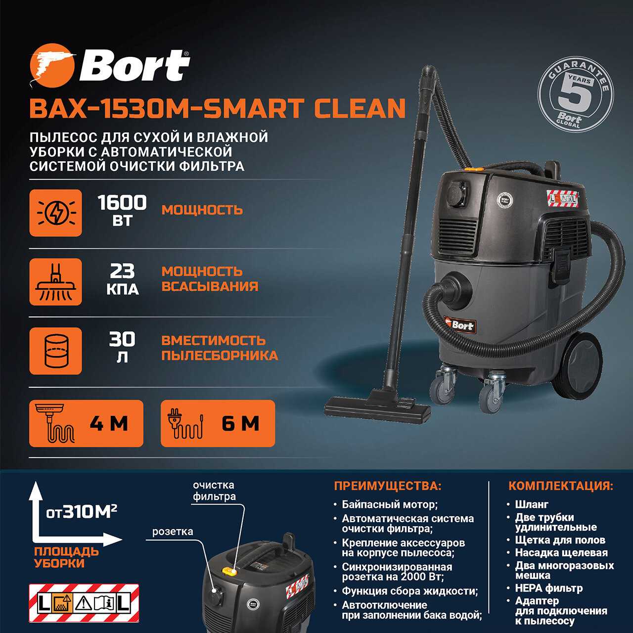 Пылесос BAX Smart Clean (BAX-1530M) фотография 2