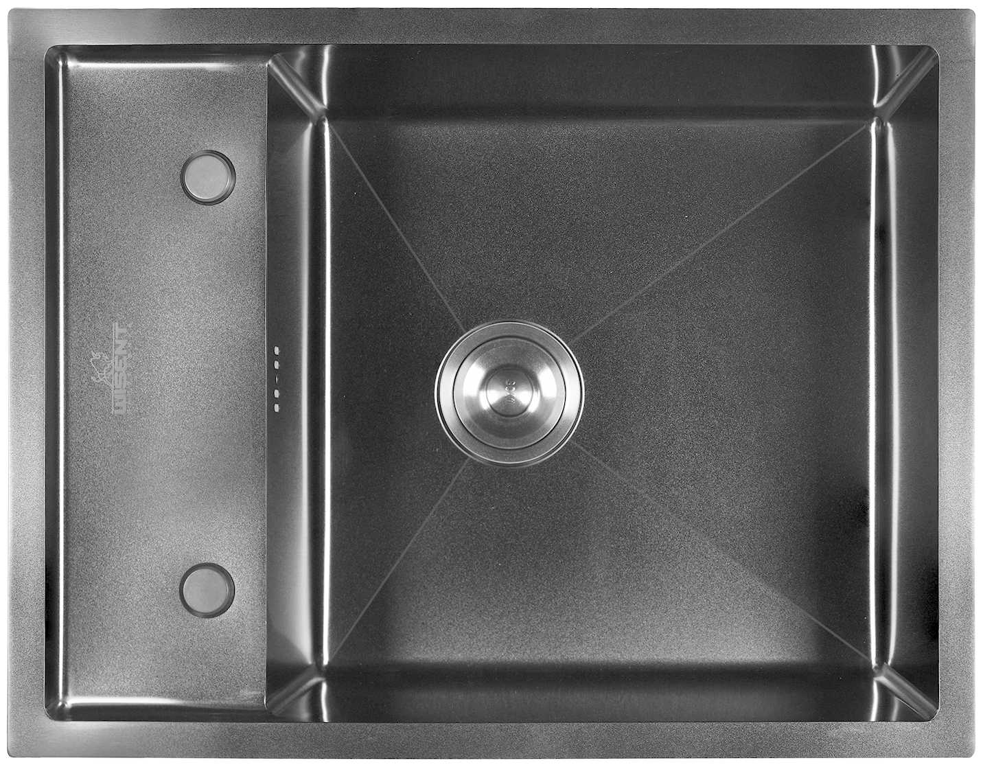 Комплект кухонная мойка из нержавеющей стали WISENT 6550B-X с PVD покрытием (65х50см) с дозатором. фотография 4