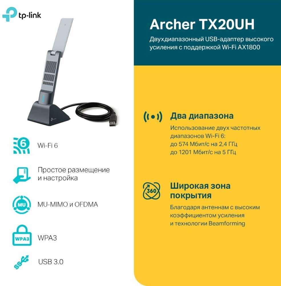 Сетевое оборудование Tp-link Archer TX20UH (AX1800) фотография 6