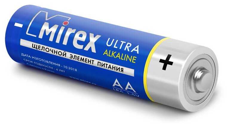 Батарея щелочная Mirex LR6 / AA 1,5V 4 шт (4/40/720), shrink фотография 1