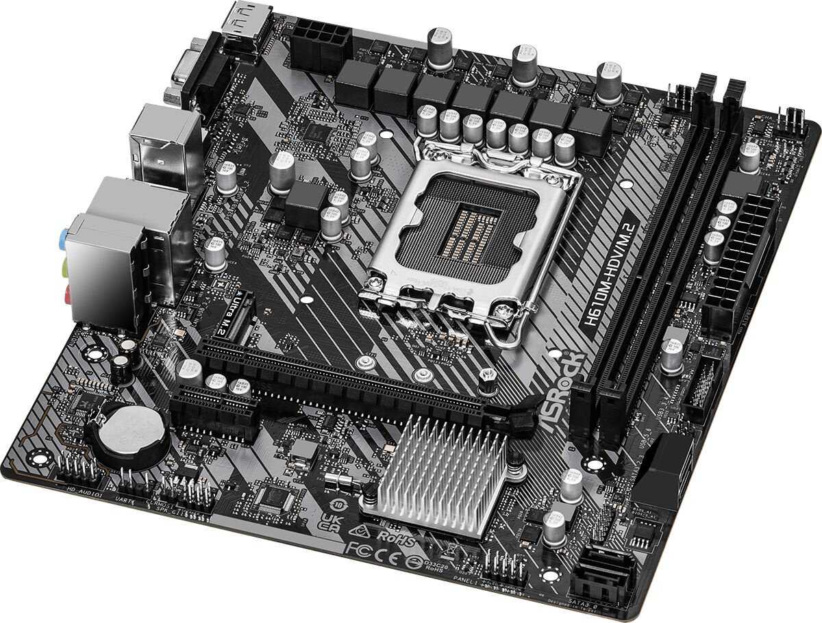 Материнская плата Asrock H610M-HDV/M.2 R2.0 [Intel H610, LGA 1700, mATX, 2xDDR4] фотография 1