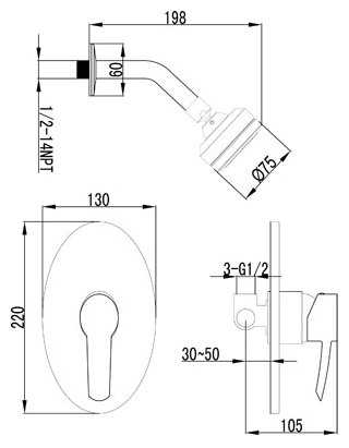 Верхний душ Lemark Atlantiss LM3220C, хром фотография 1