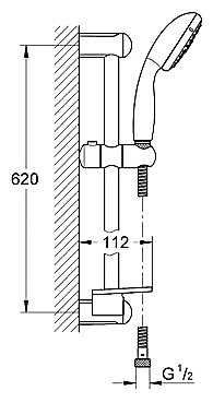 Душевой гарнитур Grohe Tempesta New 100 27927001, хром фотография 1