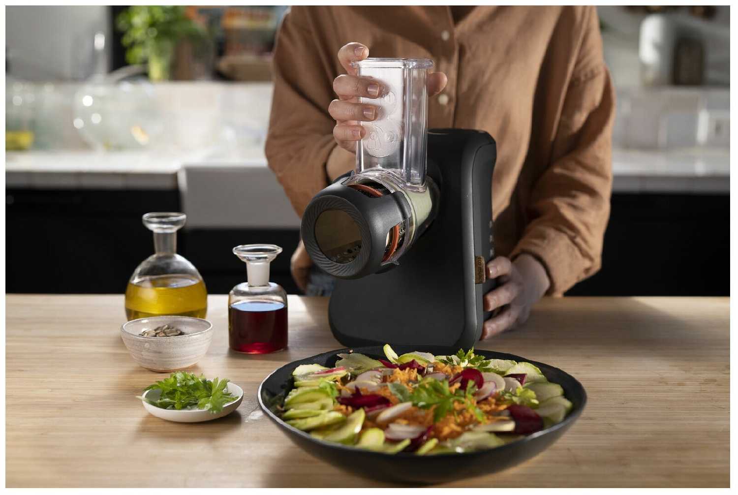 Овощерезка Moulinex Eco Respect DJ77EN10, 200 Вт, 3 насадки фотография 5
