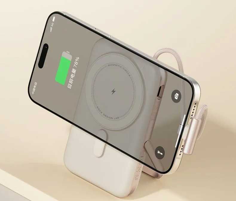 Внешний аккумулятор ROCK P20 Pro Magnetic Holder Wireless Power Bank (10000) фотография 13