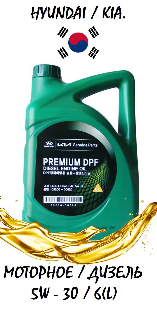 Масло моторное синтетическое HYUNDAI KIA Premium DPF Diesel 5W-30 (0520000620) фотография 15