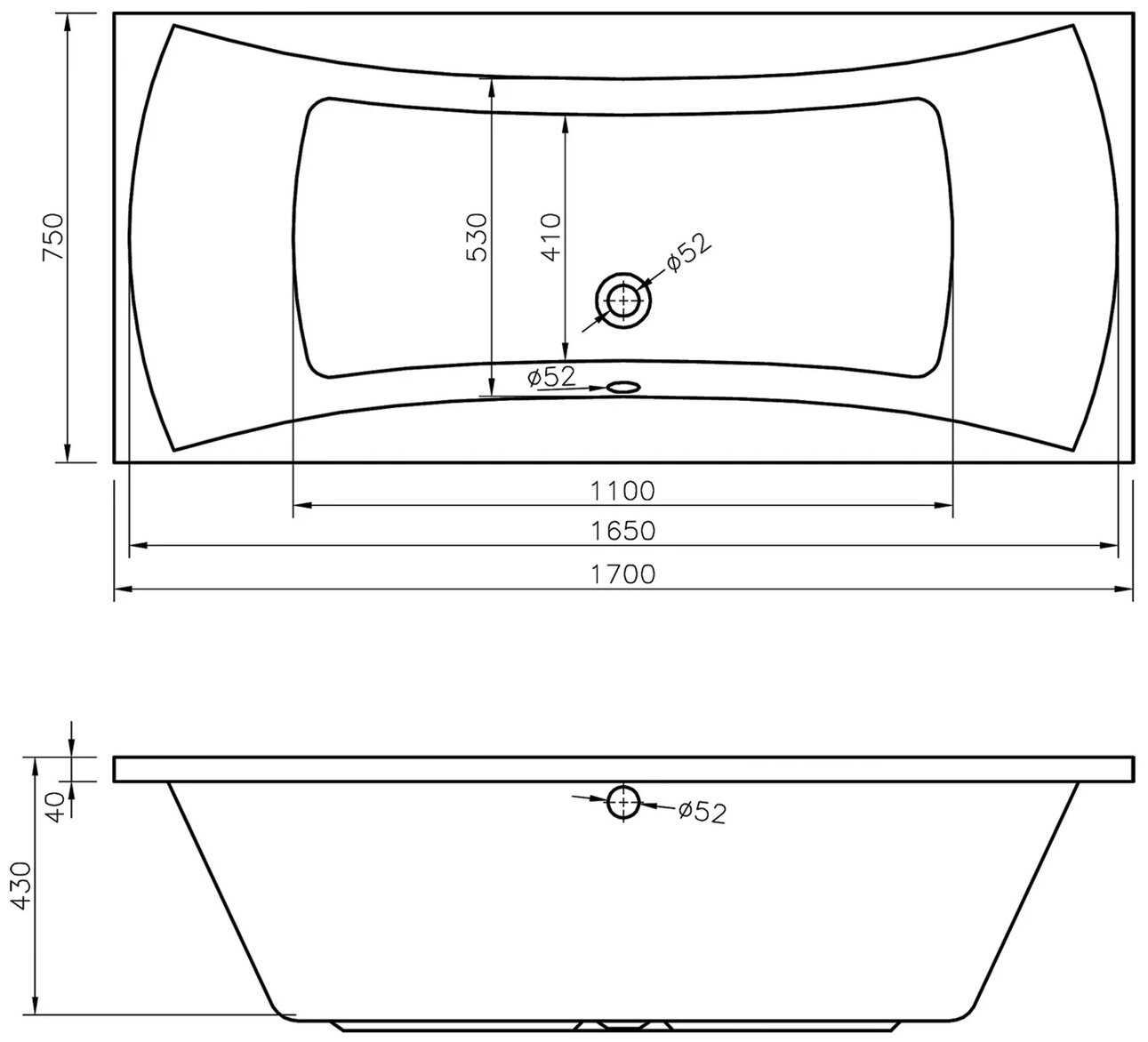 Ванна Lavinia Boho Evan: прямоугольная ванна с усиленным армированным корпусом акрил фотография 2