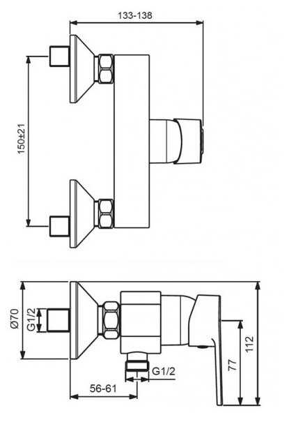 Смеситель для ванны VIDIMA Хайп BA398AA, рычажный фотография 1
