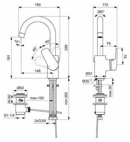 Смеситель Ideal Standard B1716AA фотография 2