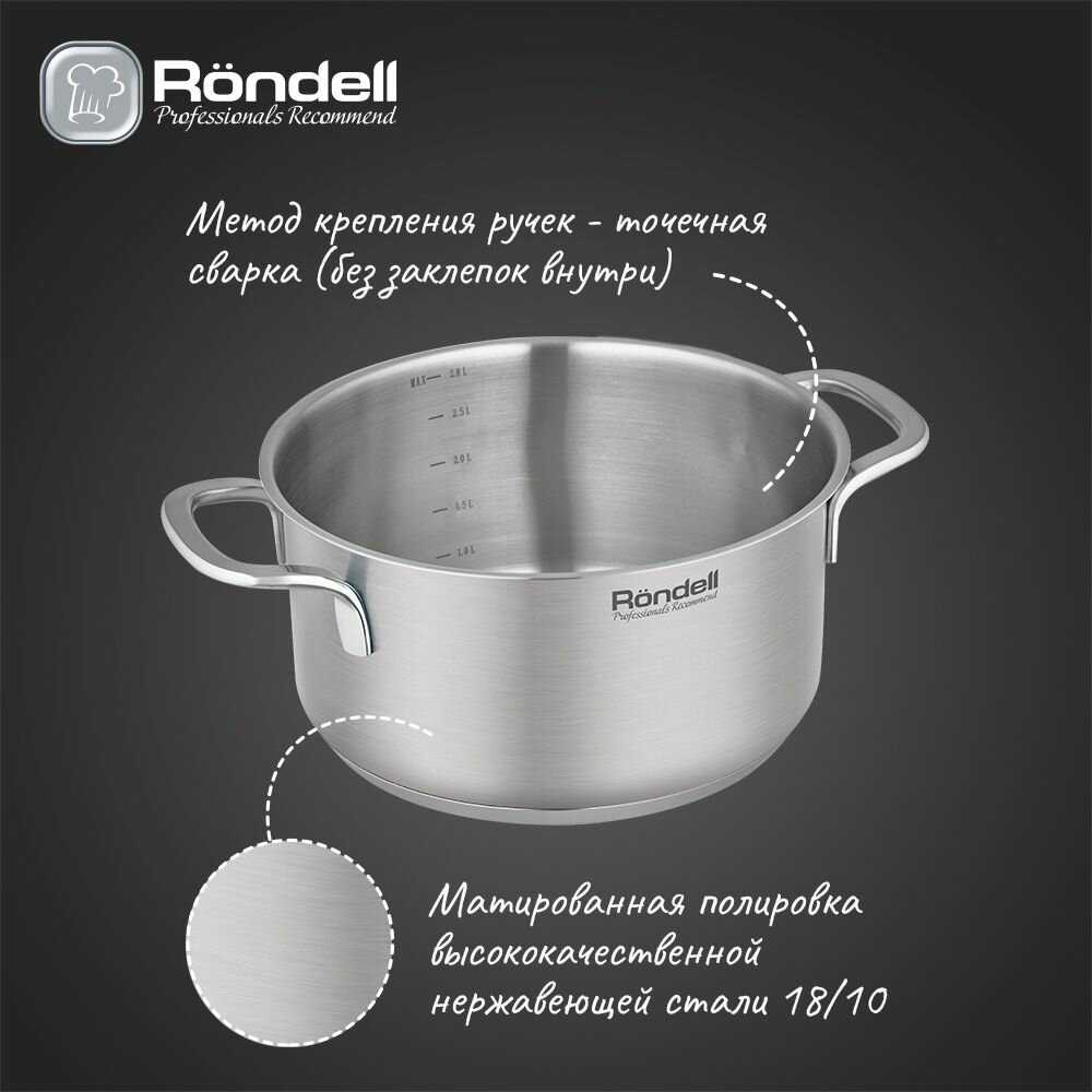 Кастрюля Rondell Modern [18 см 2,0 л с крышкой] [RDS-1746] фотография 4