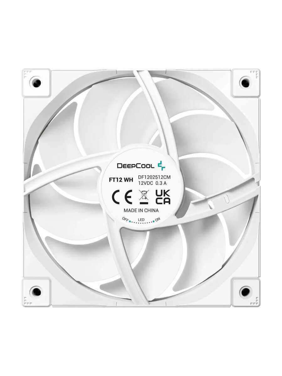 Вентилятор DEEPCOOL FT12 [120x120x25mm, PWM, White LED, 500-2150об/мин] фотография 8