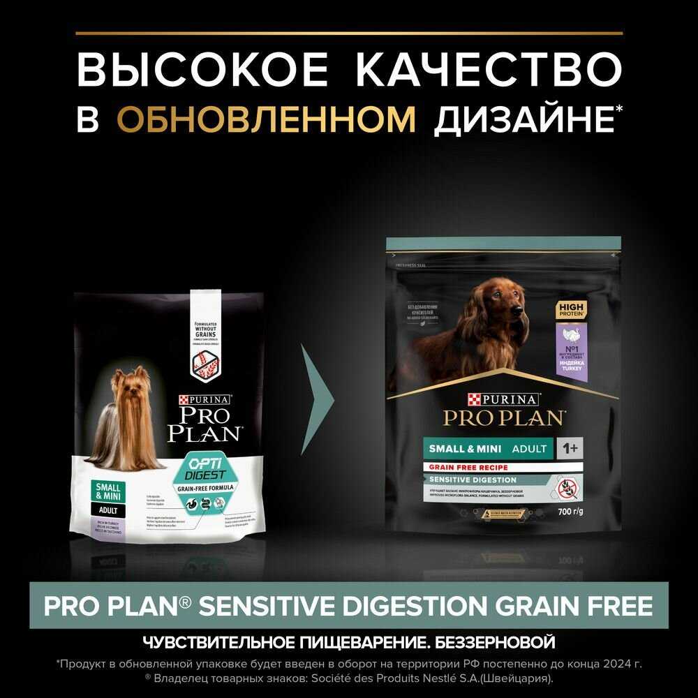 Корм для собак Pro Plan беззерновой, при чувствительном пищеварении, индейка фотография 14