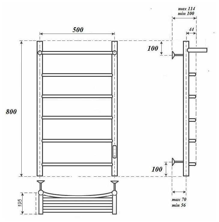 Полотенцесушитель Point PN04858PB фотография 4