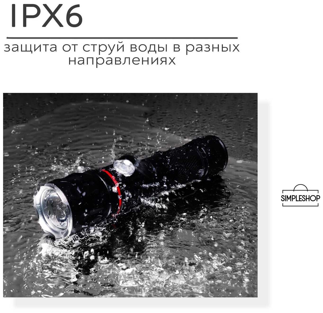 Ручной фонарь SIMPLESHOP с зумом и магнитом фотография 4