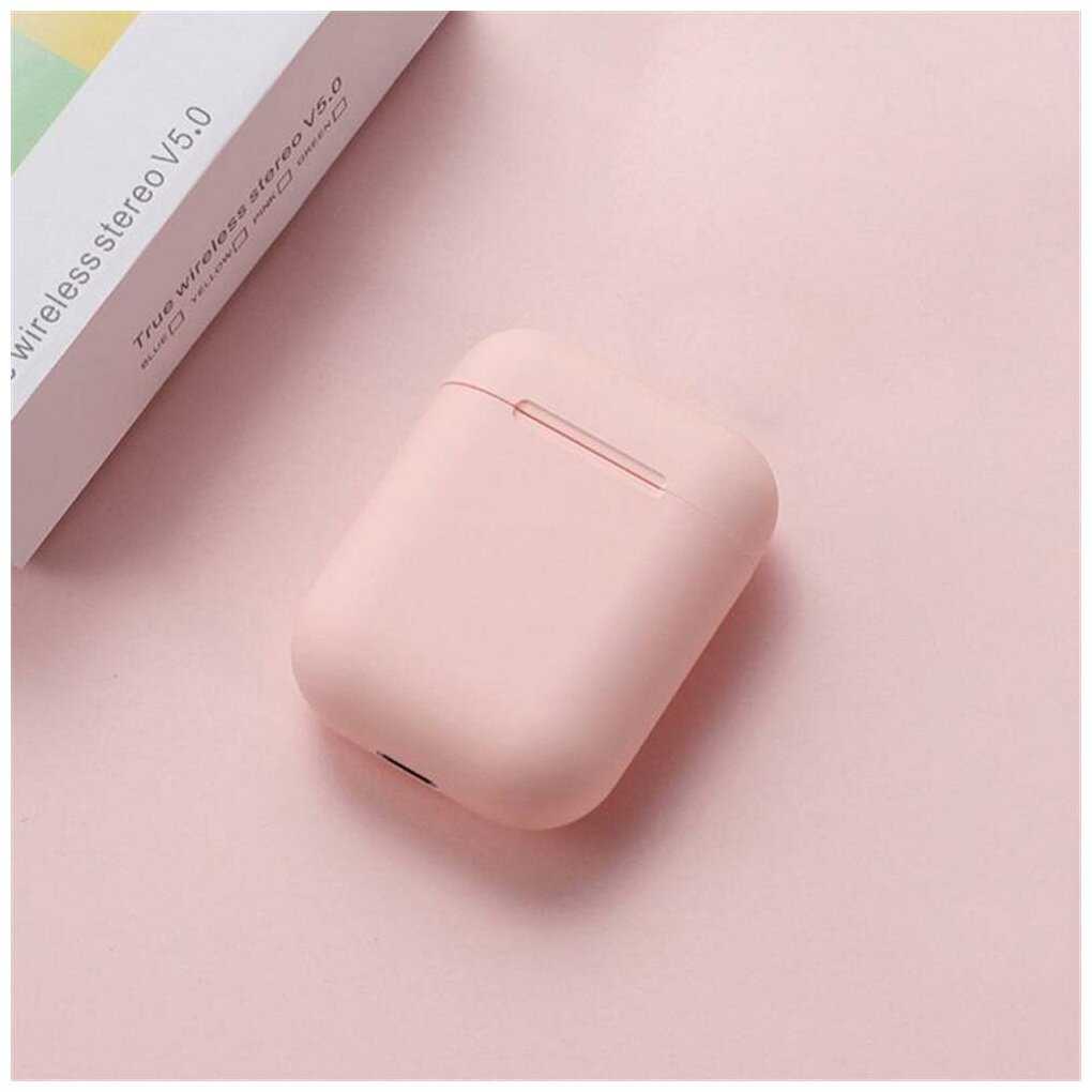 Беспроводные наушники inPods 12 simple для телефона с Блютуз и зарядным чехлом / розовые фотография 4