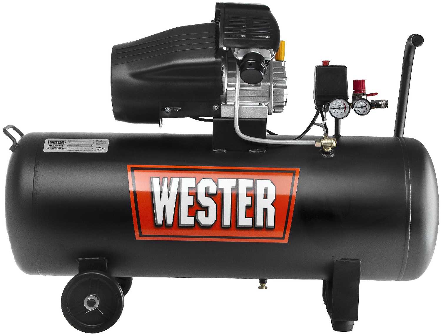 Компрессор масляный Wester WK2200/100PRO, 100 л, 2.2 кВт фотография 1