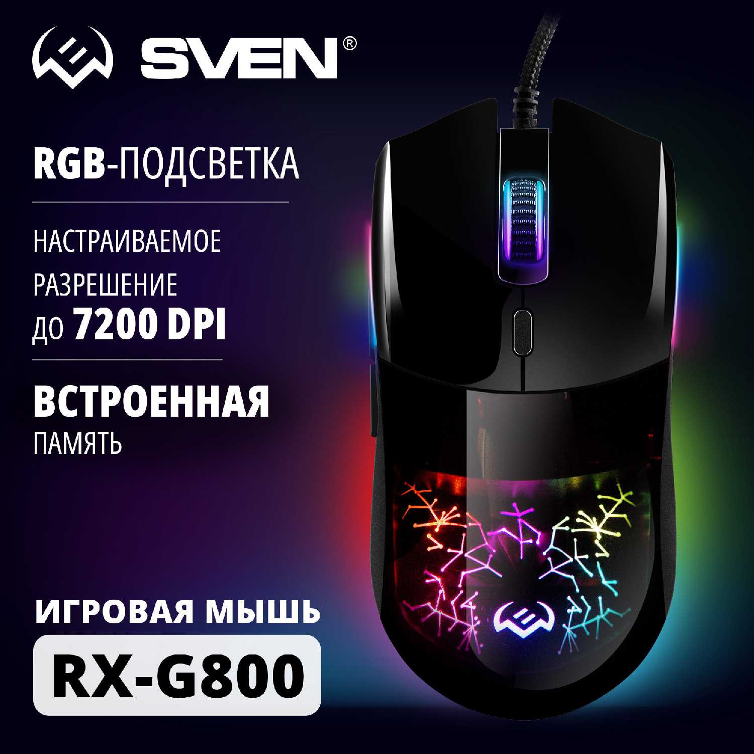 Мышь проводная компьютерная SVEN RX-G800