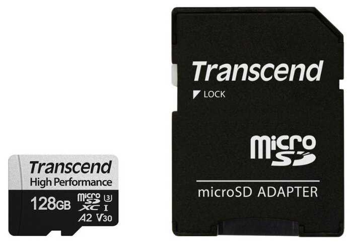 Карта памяти Transcend 330S microSDXC 128Gb UHS-I Cl10 + адаптер, TS128GUSD330S фотография 1