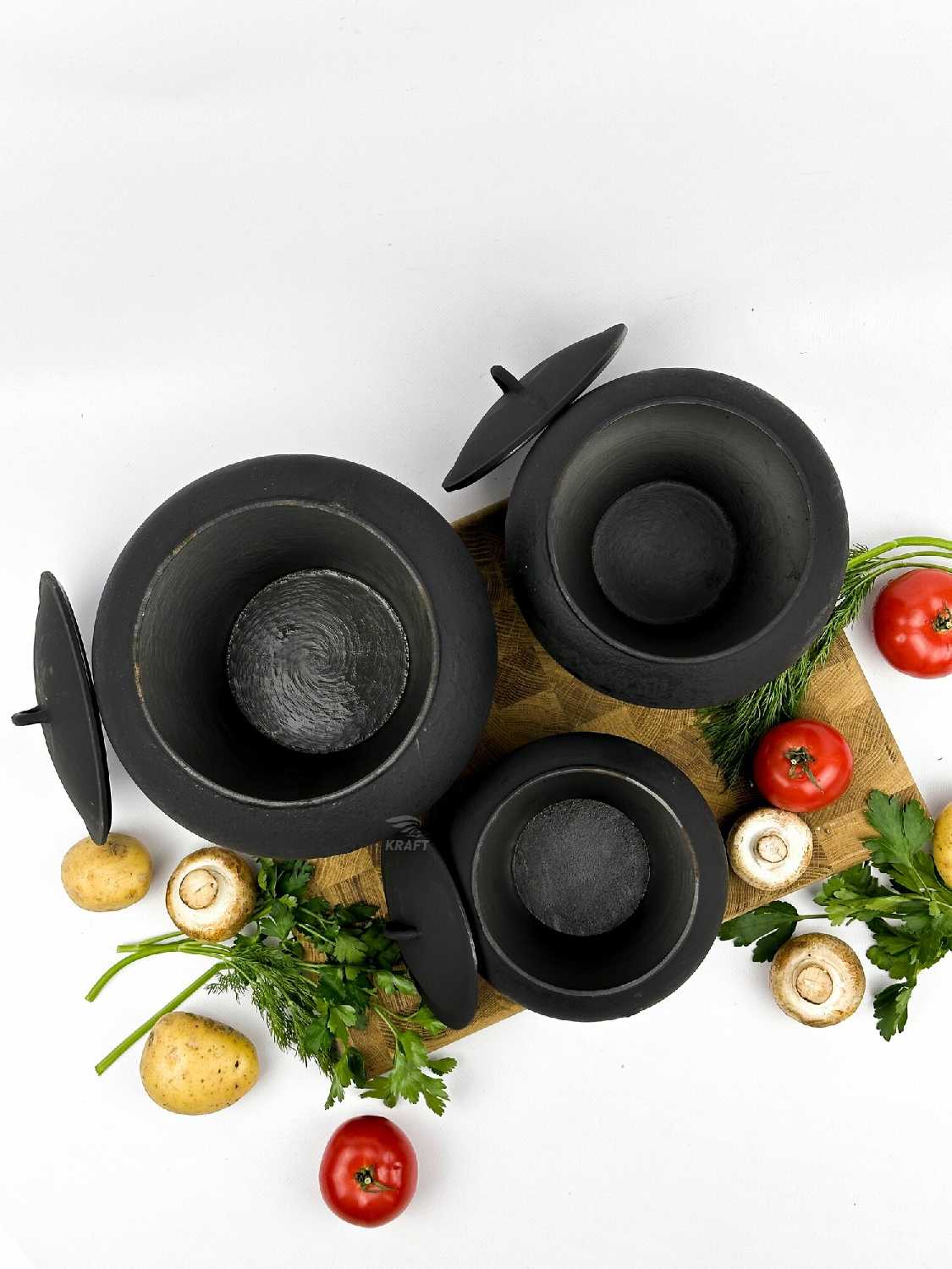 Комплект чугунных горшков Комплект чугунных горшков (2.5 л и 4 л) фотография 27