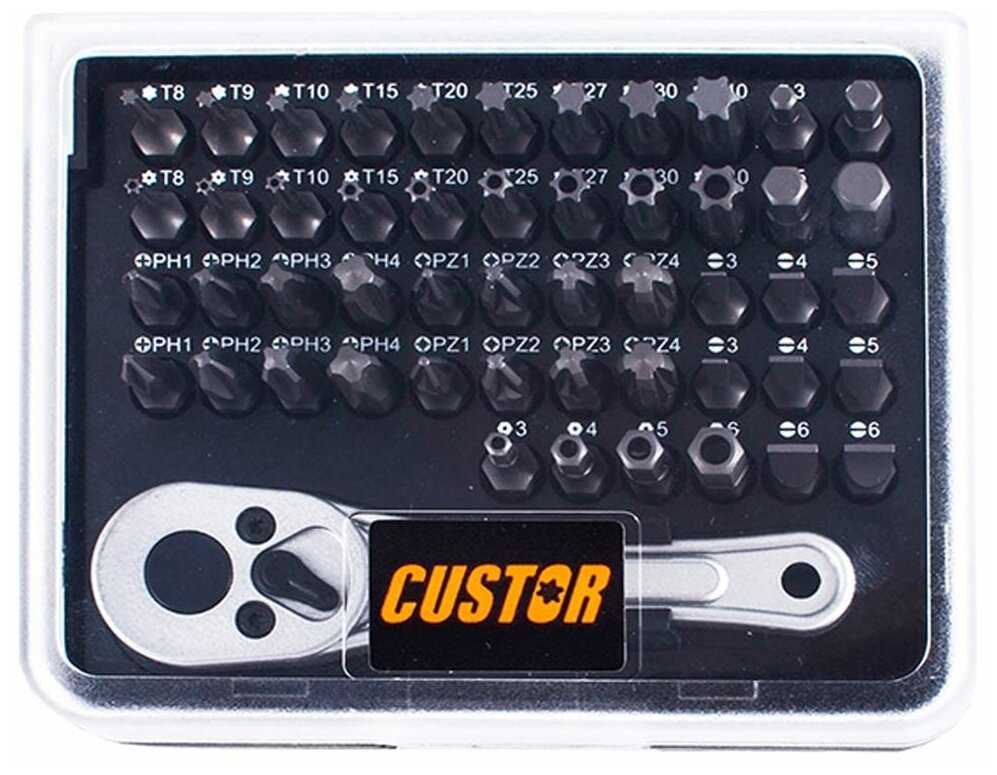 Набор бит с трещоткой (PH, PZ, SL, HEX, TORX) CUSTOR HL-51AOSBT1A34A фотография 1