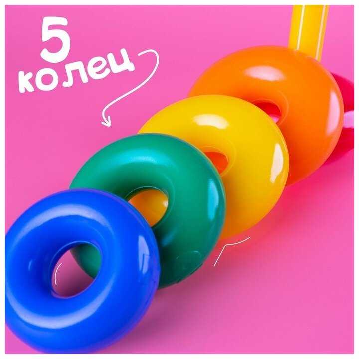 Развивающая игрушка Пирамидка Жирафик (5 колец) фотография 8