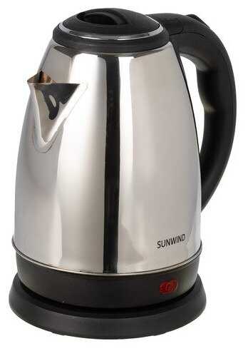 Чайник электрический SunWind SUN-K-001, 1500Вт, серебристый и черный