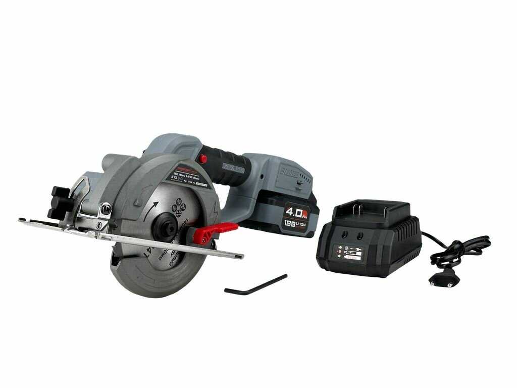 Аккумуляторная пила ProfiPower Циркулярная пила DHS-18V (18В, Li-ion, 4.0Ач, 140мм, 6700об/мин) фотография 10