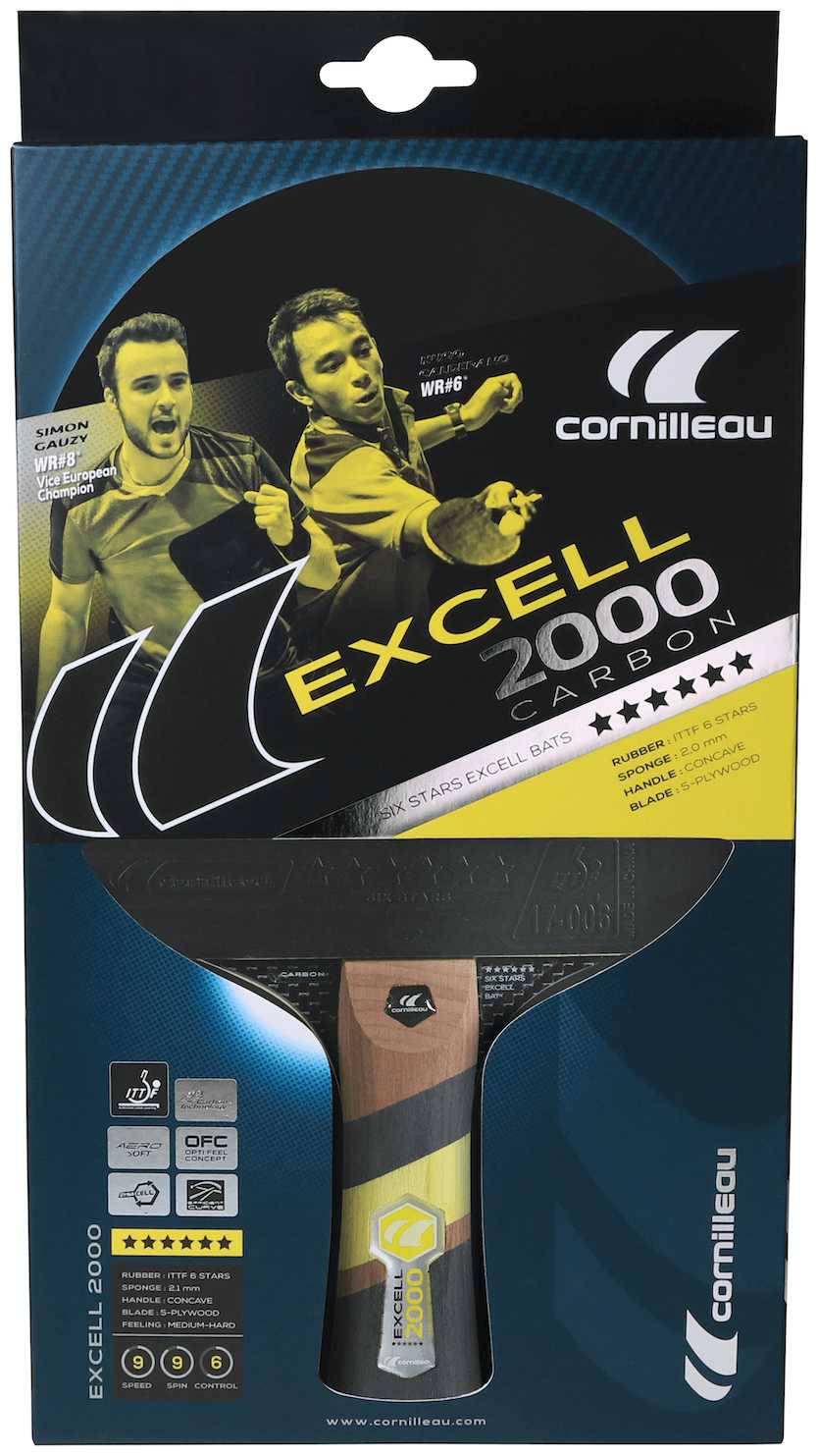 Ракетка для настольного тенниса Cornilleau Excell 2000 Carbon 412500, CV