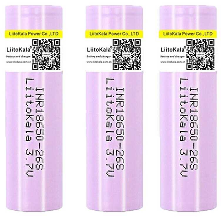 Аккумулятор 18650 высокотоковый 2600mAh 20A LiitoKala 26S Li-ion (1,2,3,4,5 шт) фотография 10