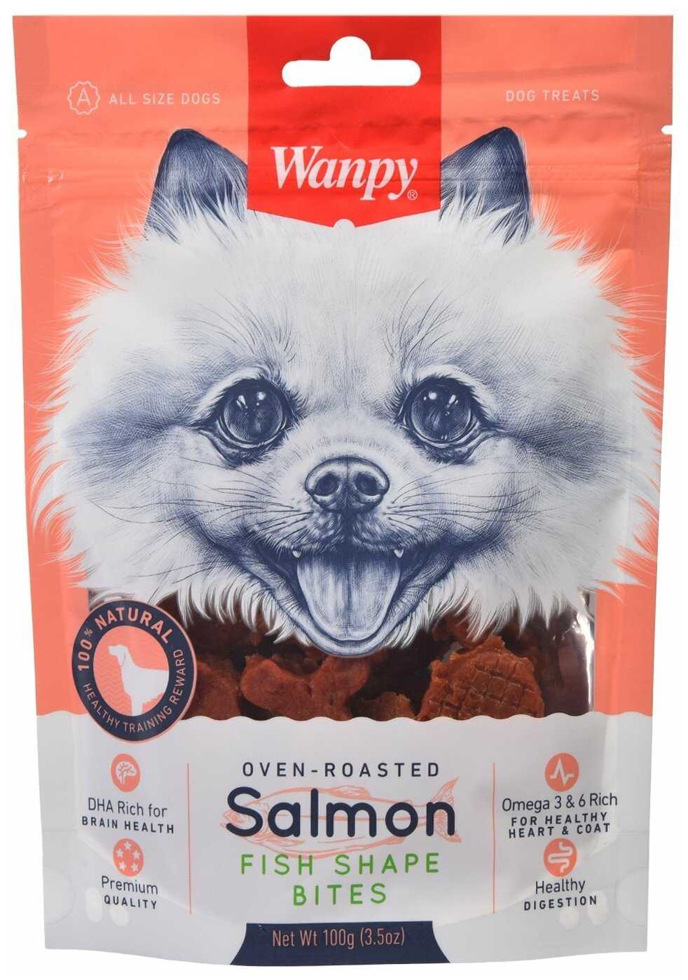Лакомство для собак Wanpy Лакомые кусочки из нежного лосося