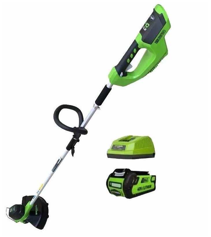 Триммер аккумуляторный Greenworks G40LTK2 40 В АКБ и ЗУ в комплекте