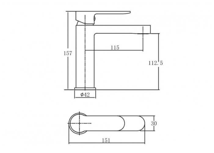 Смеситель для раковины (умывальника) Aquanet Passion AF300-10С, рычажный фотография 1