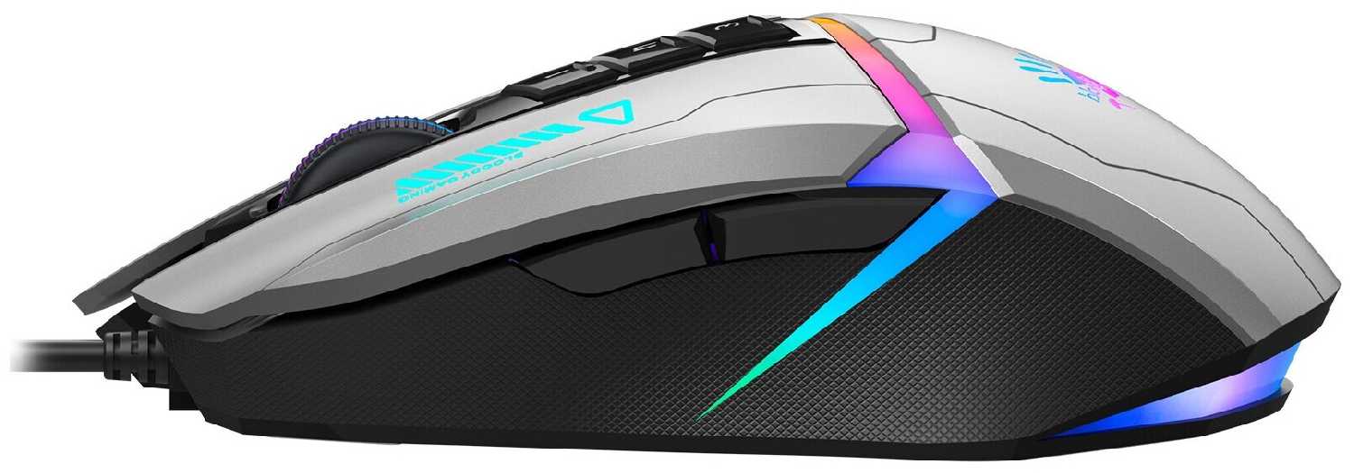 Мышь A4TECH Bloody W60 Max Gun, игровая, оптическая, проводная, USB, серый и черный фотография 2