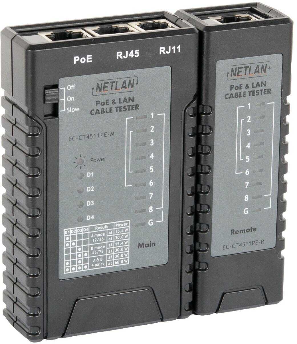 Тестер витой пары NETLAN Тестер витой пары (EC-CT4511PE) фотография 1