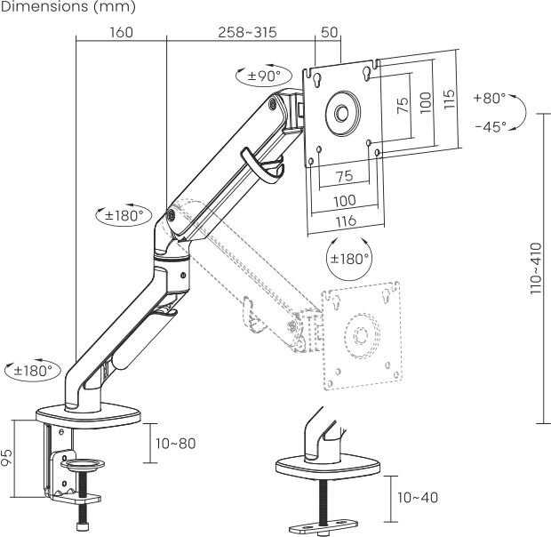 Кронштейн для мониторов Ultramounts UM734WD 17