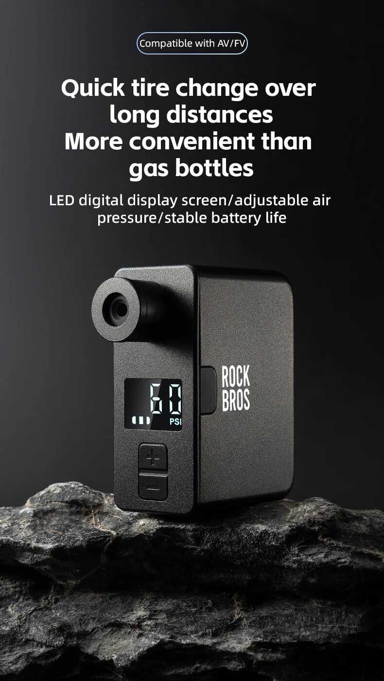 Насос велосипедный ROCKBROS компактный портативный фотография 13