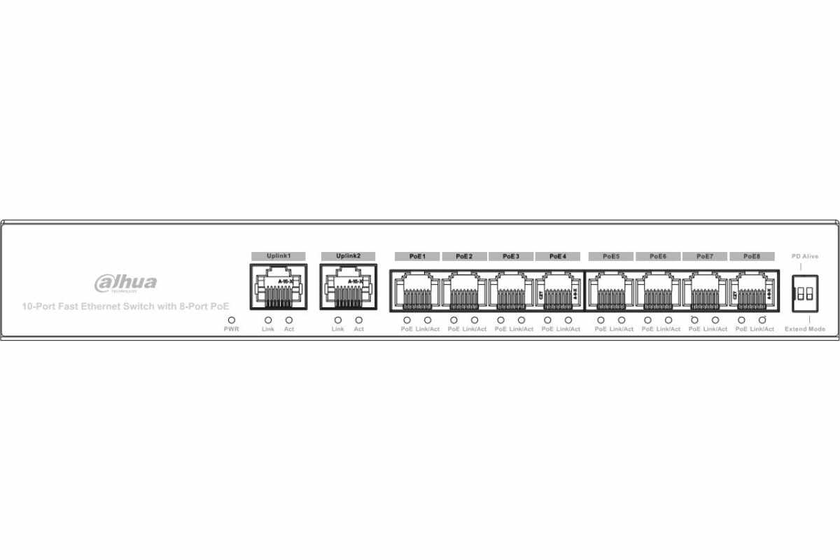 Коммутатор DAHUA Коммутатор (DH-PFS3010-8ET-65) фотография 1
