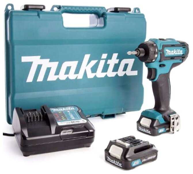 Дрель-шуруповерт аккумуляторная Makita DF033DWAE [32 Нм, CXT 12В, 2×2 Ач, з/у]. фотография 7