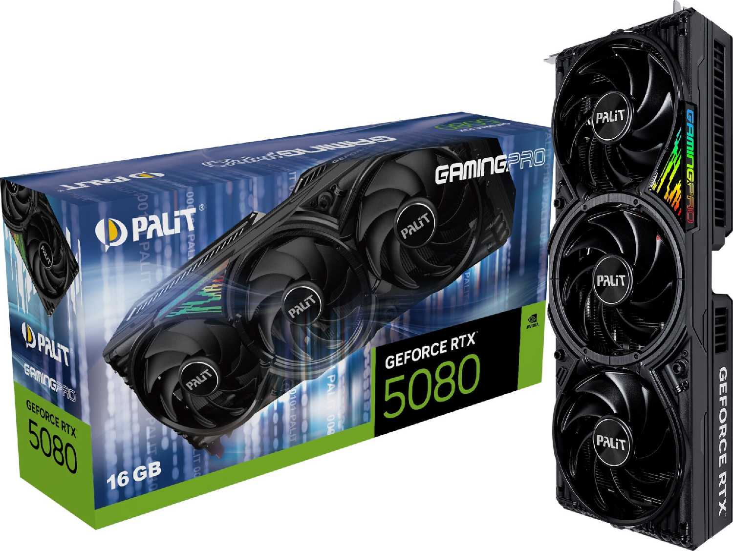 Внешняя видеокарта Palit GeForce RTX 5080 GamingPro (NE75080019T2-GB2031A) фотография 1
