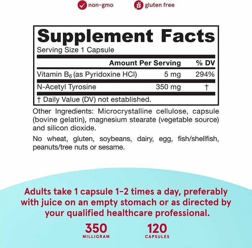 Jarrow Formulas N-Acetyl Tyrosine (350 мг) 120 капсул фотография 1