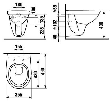 Чаша унитаза подвесная Jika Dino 8213770000001 с горизонтальным выпуском фотография 1