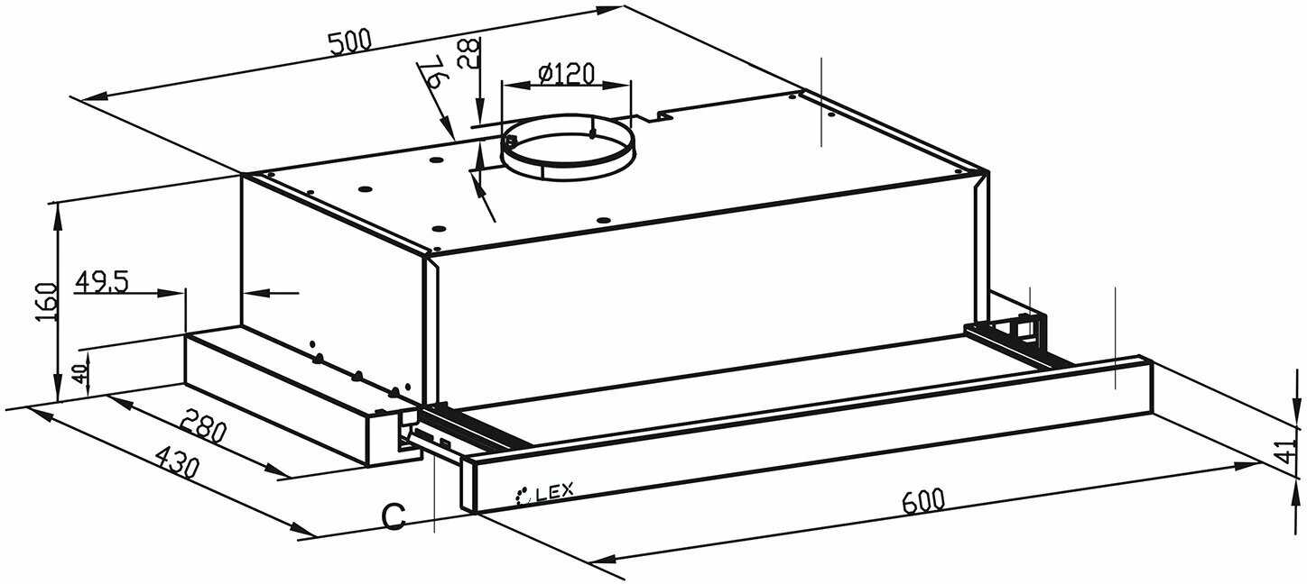 Вытяжка LEX HIDE 600 фотография 4